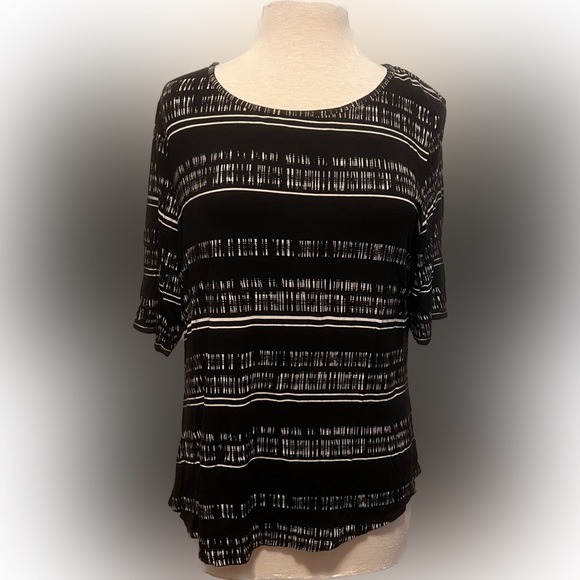 Gabriel Cotton Blend Striped Knit Top - Cream Black main image 1